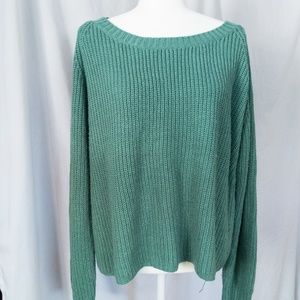 Teal Oversized (loose-fitting) boat neck sweater